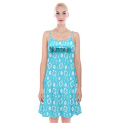 Record Blue Dj Music Note Club Spaghetti Strap Velvet Dress