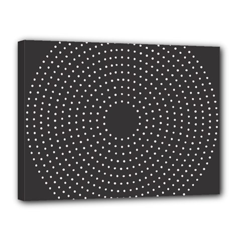 Round Stitch Scrapbook Circle Stitching Template Polka Dot Canvas 16  X 12  by Mariart