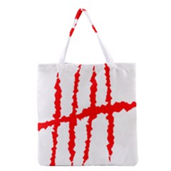 Scratches Claw Red White H Grocery Tote Bag