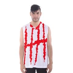 Scratches Claw Red White H Men s Basketball Tank Top