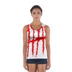 Scratches Claw Red White H Women s Sport Tank Top  by Mariart