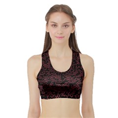 Random Red Black Sports Bra With Border by Mariart