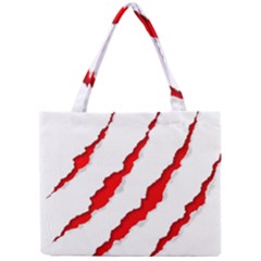 Scratches Claw Red White Mini Tote Bag