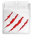 Scratches Claw Red White Duvet Cover (Queen Size) View1
