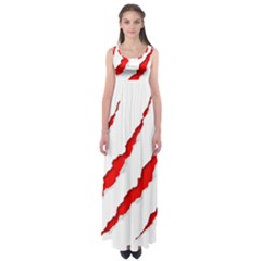 Scratches Claw Red White Empire Waist Maxi Dress