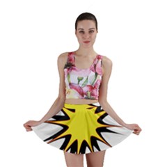 Spot Star Yellow Black White Mini Skirt by Mariart