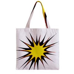 Spot Star Yellow Black White Zipper Grocery Tote Bag