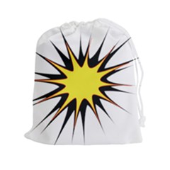 Spot Star Yellow Black White Drawstring Pouches (xxl) by Mariart