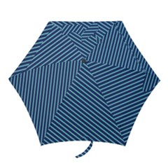 Striped  Line Blue Mini Folding Umbrellas by Mariart