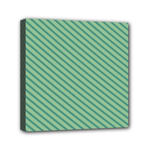 Striped Green Mini Canvas 6  X 6 