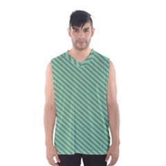 Striped Green Men s Basketball Tank Top