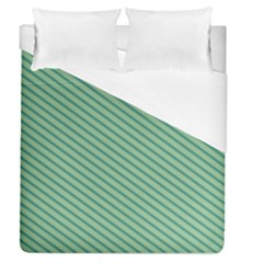 Striped Green Duvet Cover (queen Size) by Mariart