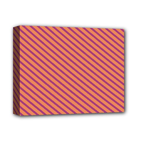 Striped Purple Orange Deluxe Canvas 14  X 11 