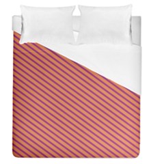 Striped Purple Orange Duvet Cover (queen Size)