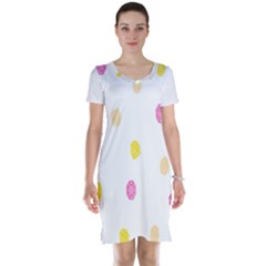 Stone Diamond Yellow Pink Brown Short Sleeve Nightdress by Mariart