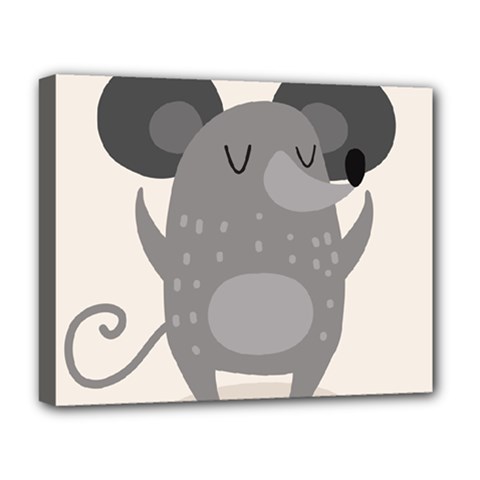 Tooth Bigstock Cute Cartoon Mouse Grey Animals Pest Deluxe Canvas 20  X 16   by Mariart