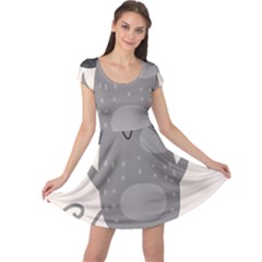 Tooth Bigstock Cute Cartoon Mouse Grey Animals Pest Cap Sleeve Dresses