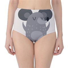 Tooth Bigstock Cute Cartoon Mouse Grey Animals Pest High-Waist Bikini Bottoms