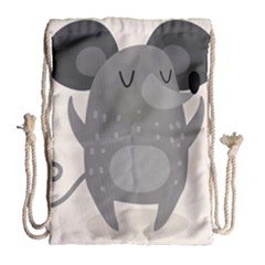 Tooth Bigstock Cute Cartoon Mouse Grey Animals Pest Drawstring Bag (Large)