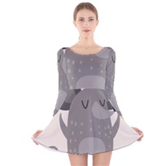 Tooth Bigstock Cute Cartoon Mouse Grey Animals Pest Long Sleeve Velvet Skater Dress