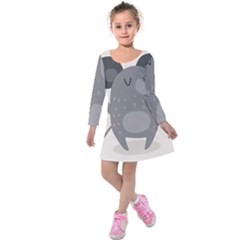 Tooth Bigstock Cute Cartoon Mouse Grey Animals Pest Kids  Long Sleeve Velvet Dress