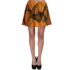 Transparent Waves Wave Orange Skater Skirt by Mariart