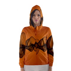 Transparent Waves Wave Orange Hooded Wind Breaker (women) by Mariart