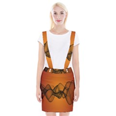 Transparent Waves Wave Orange Suspender Skirt