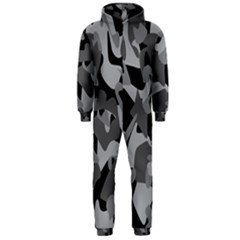 Urban Initial Camouflage Grey Black Hooded Jumpsuit (men)  by Mariart