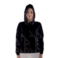 Triangle Black White Chevron Hooded Wind Breaker (women)