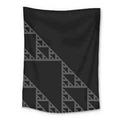 Triangle Black White Chevron Medium Tapestry by Mariart