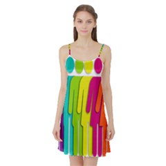 Trans Gender Purple Green Blue Yellow Red Orange Color Rainbow Sign Satin Night Slip by Mariart