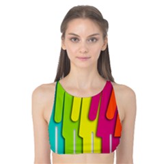 Trans Gender Purple Green Blue Yellow Red Orange Color Rainbow Sign Tank Bikini Top by Mariart