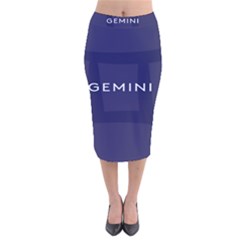 Zodiac Gemini Velvet Midi Pencil Skirt