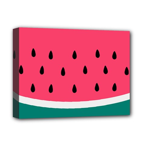 Watermelon Red Green White Black Fruit Deluxe Canvas 16  X 12  