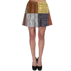 Blocky Filters Yellow Brown Purple Red Grey Color Rainbow Skater Skirt by Mariart