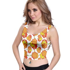 Colorful Stylized Floral Pattern Crop Top by dflcprintsclothing