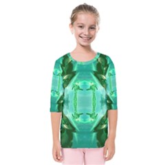 Green Lantern 3d Effect Kids  Quarter Sleeve Raglan Tee