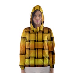 Rough Gold Weaving Pattern Hooded Wind Breaker (women) by Simbadda