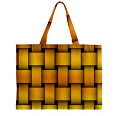 Rough Gold Weaving Pattern Zipper Mini Tote Bag by Simbadda