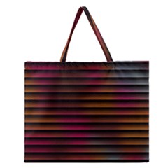 Colorful Venetian Blinds Effect Zipper Large Tote Bag