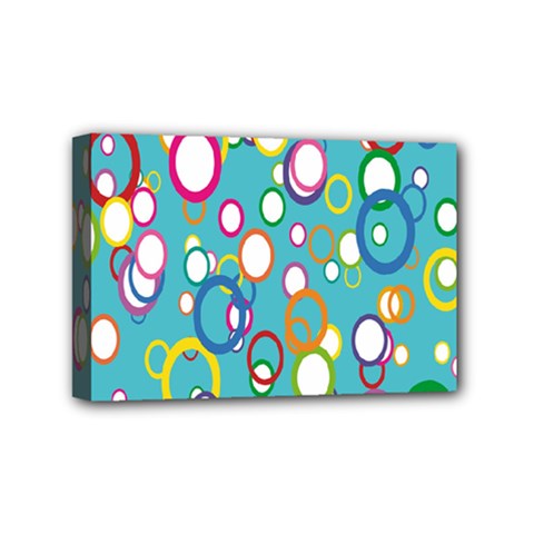 Circles Abstract Color Mini Canvas 6  X 4  by Simbadda