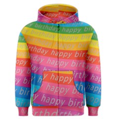 Colorful Happy Birthday Wallpaper Men s Zipper Hoodie by Simbadda