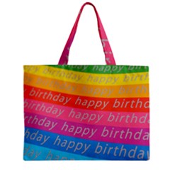 Colorful Happy Birthday Wallpaper Zipper Mini Tote Bag by Simbadda