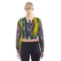 Fractal In Purple Gold And Green Women s Cropped Sweatshirt View2