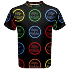 Happy Birthday Colorful Wallpaper Background Men s Cotton Tee
