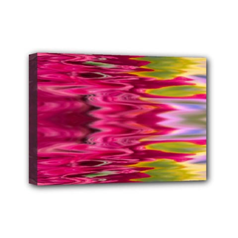 Abstract Pink Colorful Water Background Mini Canvas 7  X 5  by Simbadda