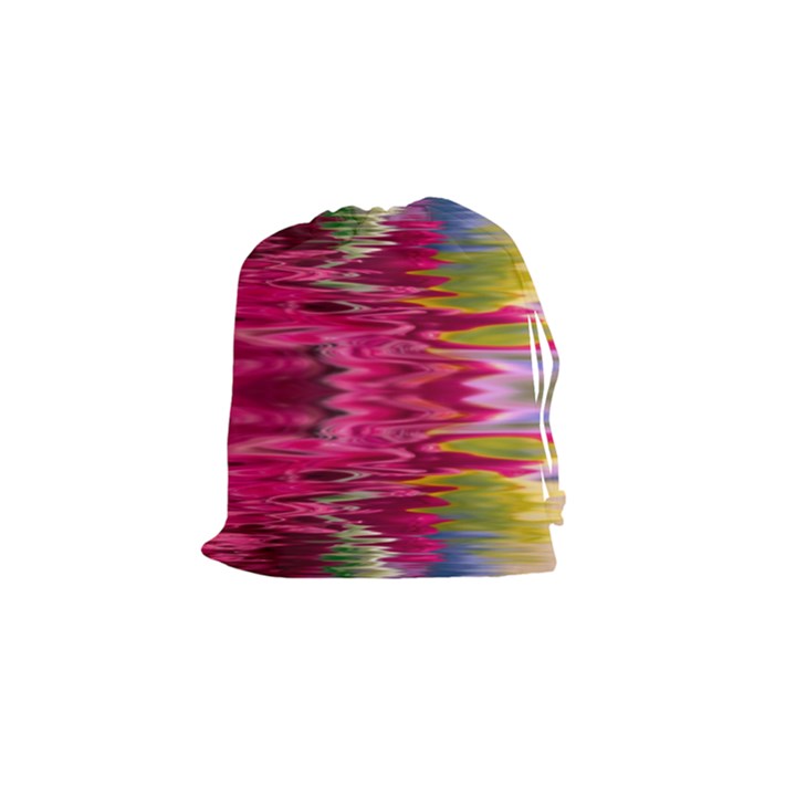 Abstract Pink Colorful Water Background Drawstring Pouches (Small) 