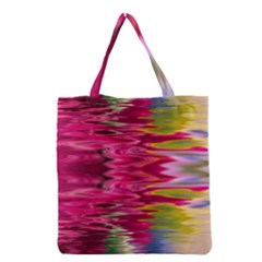 Abstract Pink Colorful Water Background Grocery Tote Bag by Simbadda