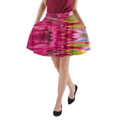 Abstract Pink Colorful Water Background A-line Pocket Skirt by Simbadda